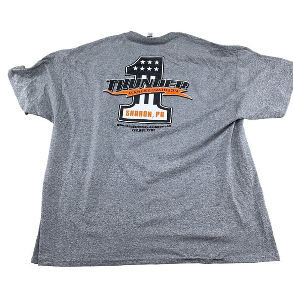 Gildan  TShirt Adult 2XLarge Gray HARLEY‎ DAVIDSON THUNDER 1 SHARON PA Dry Blend - Picture 1 of 10